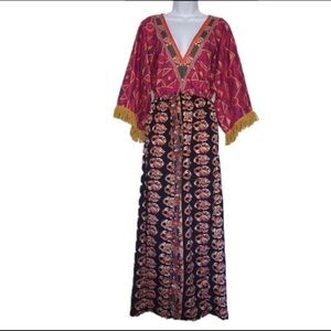 OC OrderPlus Lounge Cover Up Fringe Long Dress S*